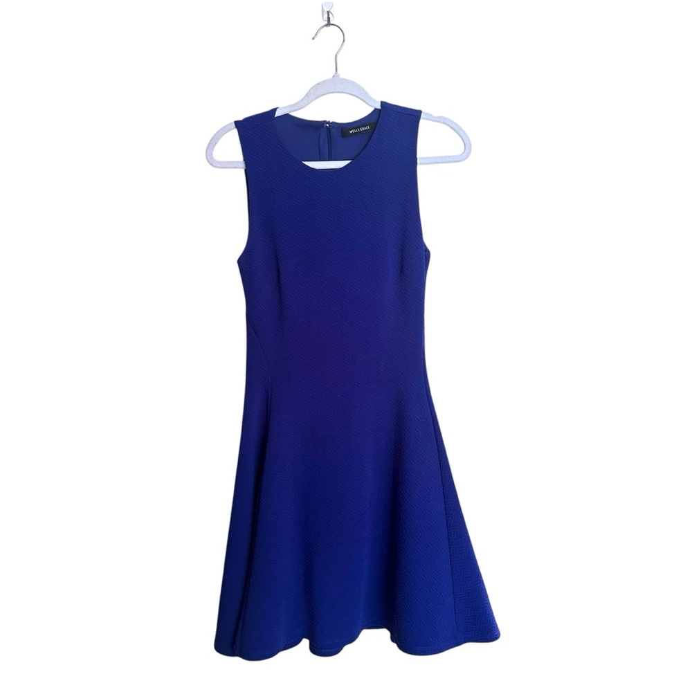 Cobalt Blue Sleeveless Skater Dress Small